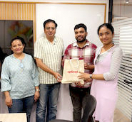 upGrad Noida office - student and parents with the counselling team after their study abroad session